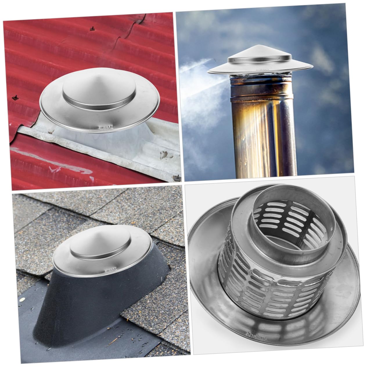 GRIRIW 2-Pack Chimney Funnel Cover Replacement - Weatherproof Roof Chimney Cap for Rain & Snow Protection - Durable Vent Cover for Home, RV & Outdoor Use - Perfect for Winter Storm Prep & Year-Round Ventilation