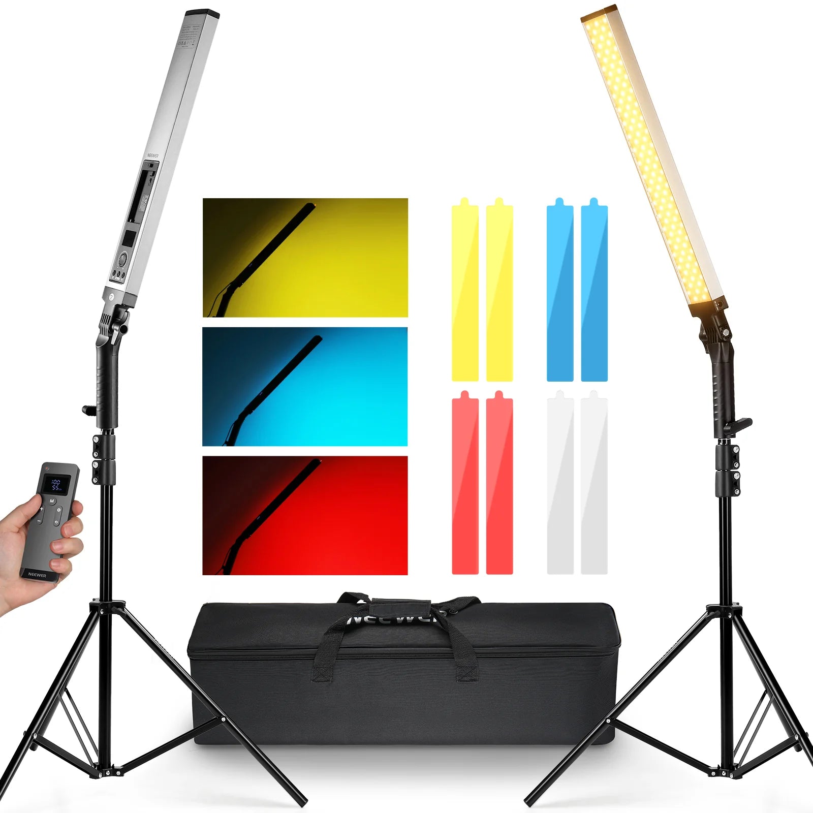 NEEWER BH20B Upgraded 21W LED Video Light Stick Kit - Professional Lighting for YouTube, TikTok, Photography & Videography - Perfect for Vlogging, Live Streaming, and Studio Shoots