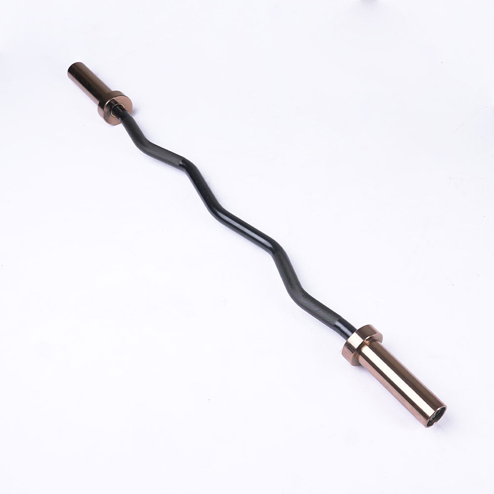 XM GOLD EZ CURL BAR - Olympic Weightlifting Barbell for Home Gym & CrossFit Training - Perfect for Strength Training, Powerlifting & Fitness Workouts