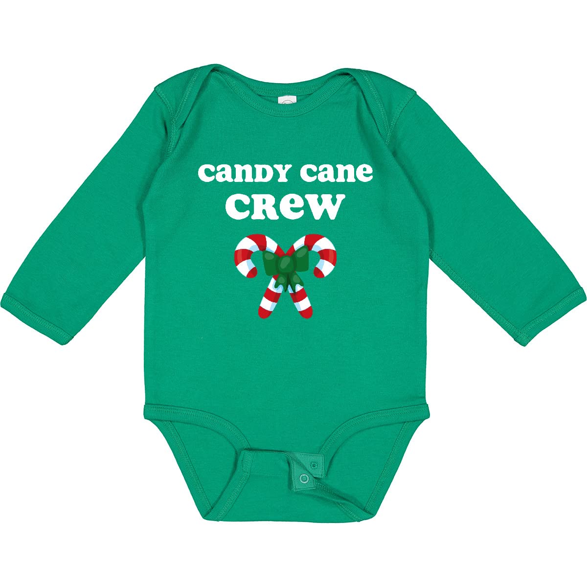 Inktastic Candy Cane Crew Long Sleeve Baby Bodysuit - Christmas Holiday Outfit for Infants & Newborns - Perfect for Family Photos & Holiday Parties