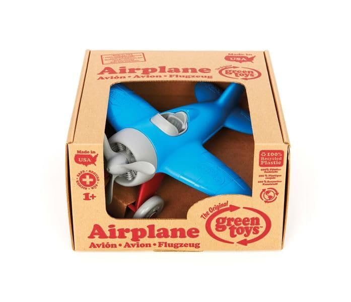 Green Toys Airplane - BPA & Phthalate-Free Blue Airplane Toy for Kids | STEM Learning Toy to Teach Aeronautical Concepts & Improve Fine Motor Skills | Perfect for Pretend Play, Classroom Education & Toddler Developmental Activities