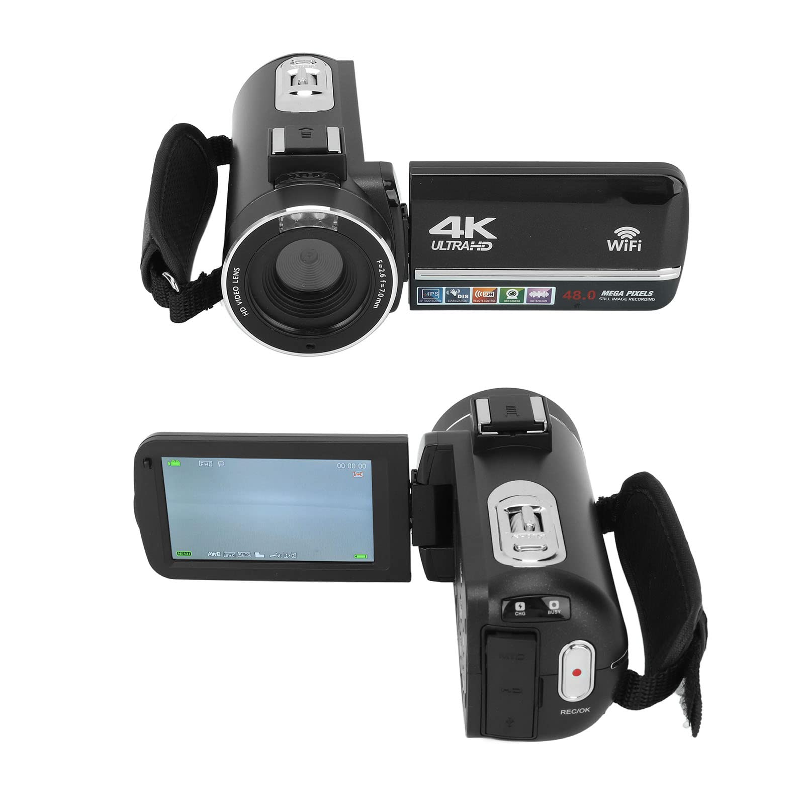 Lazmin112 4K Video Camera Camcorder with 18X Digital Zoom - 1080P HD Digital Recorder, External Microphone & 3