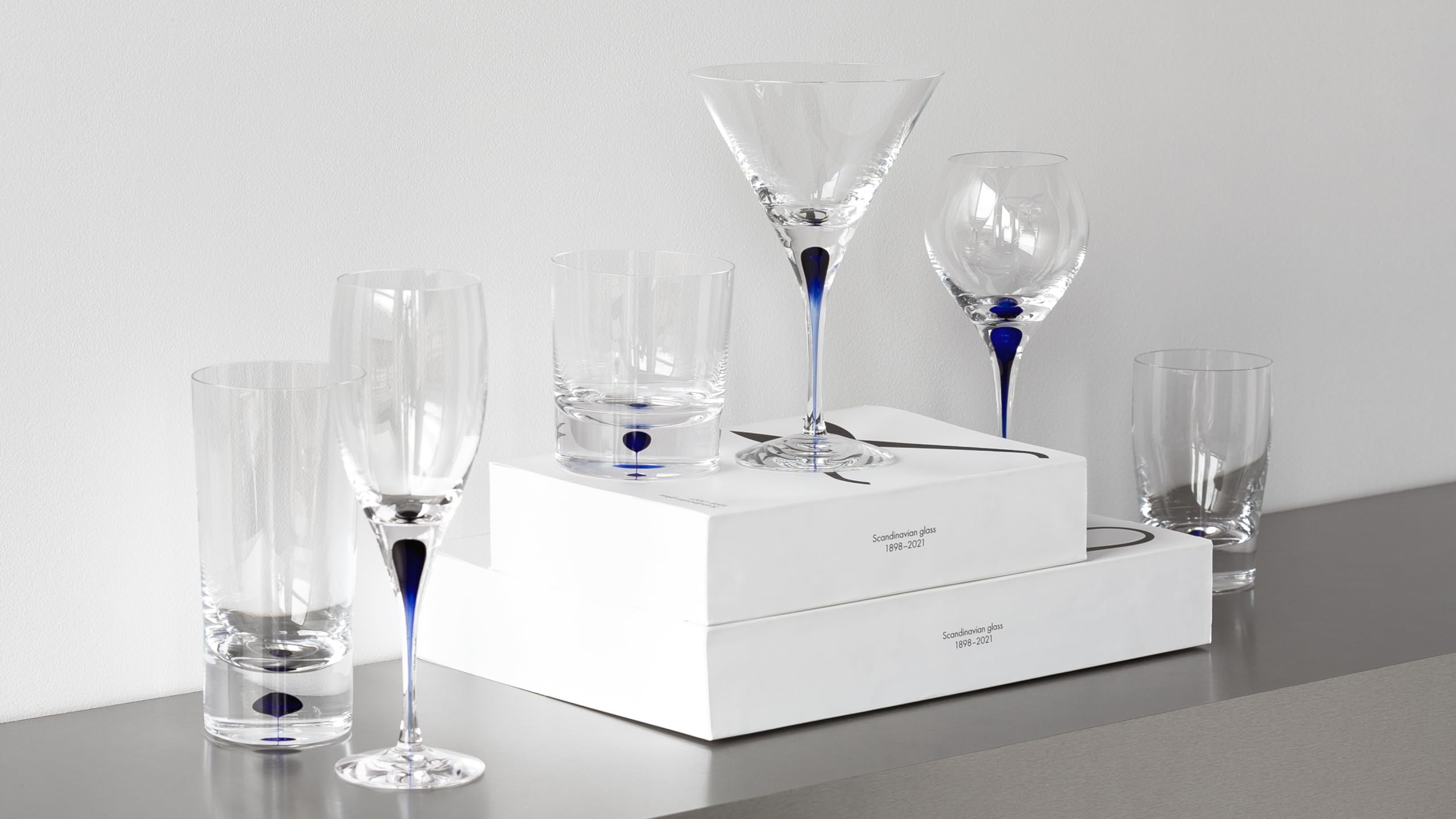 Orrefors Intermezzo Blue 13 oz. Tumbler Glass - Premium Crystal Drinking Glass for Cocktails, Whiskey & Iced Coffee - Elegant Home Bar & Dinner Party Essential