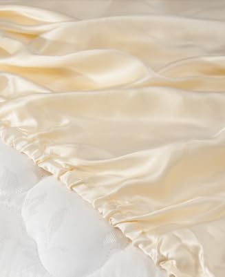 BARSKA 100% Silk Fitted Sheet Queen Size - Luxurious Soft Cooling Bed Sheet for Hot Sleepers - Perfect for Master Bedroom, Guest Room & Hotel Use