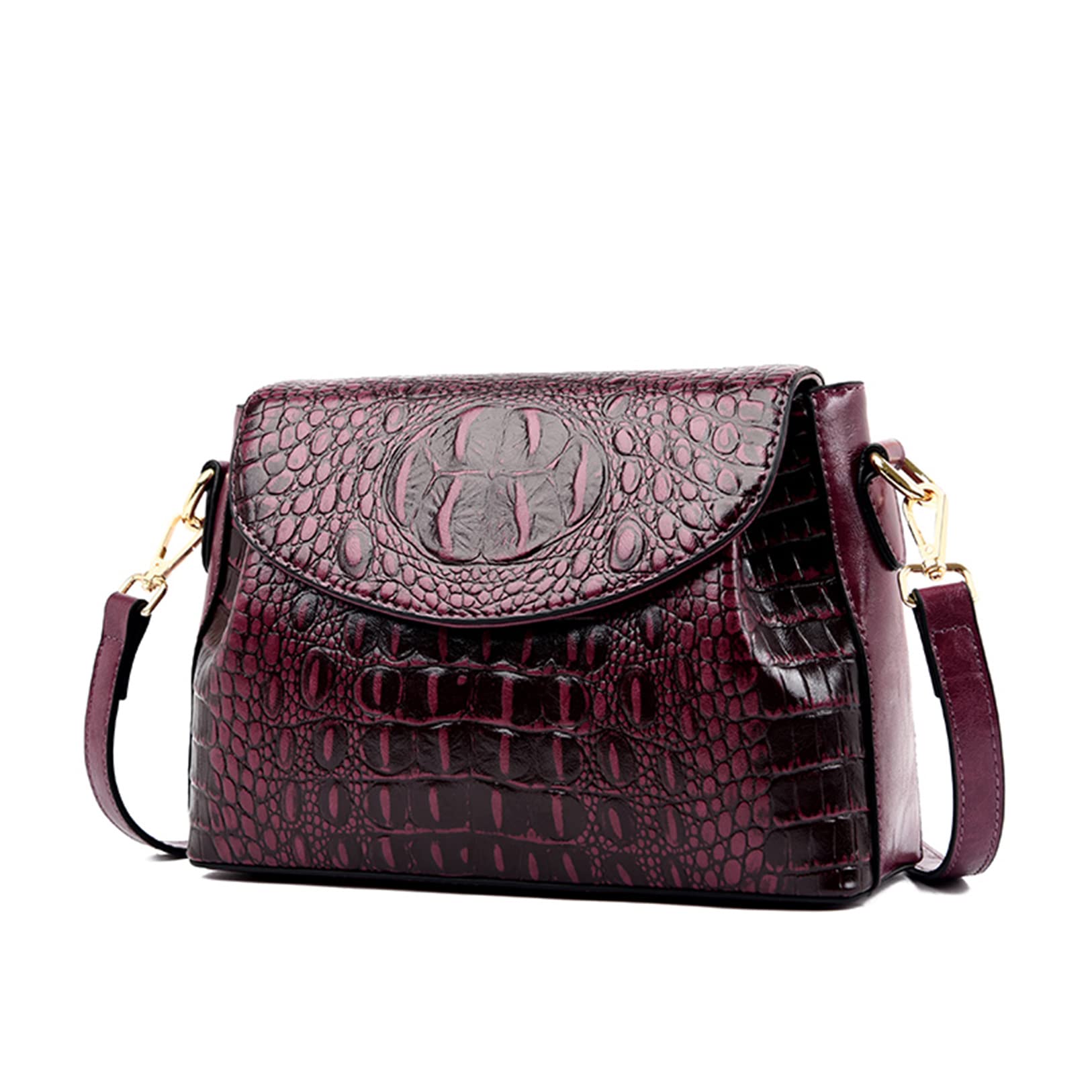 UONIFANS Women's Crocodile Print Leather Crossbody Bag - Lightweight Shoulder Purse Designer Handbag for Work, Travel & Everyday Use