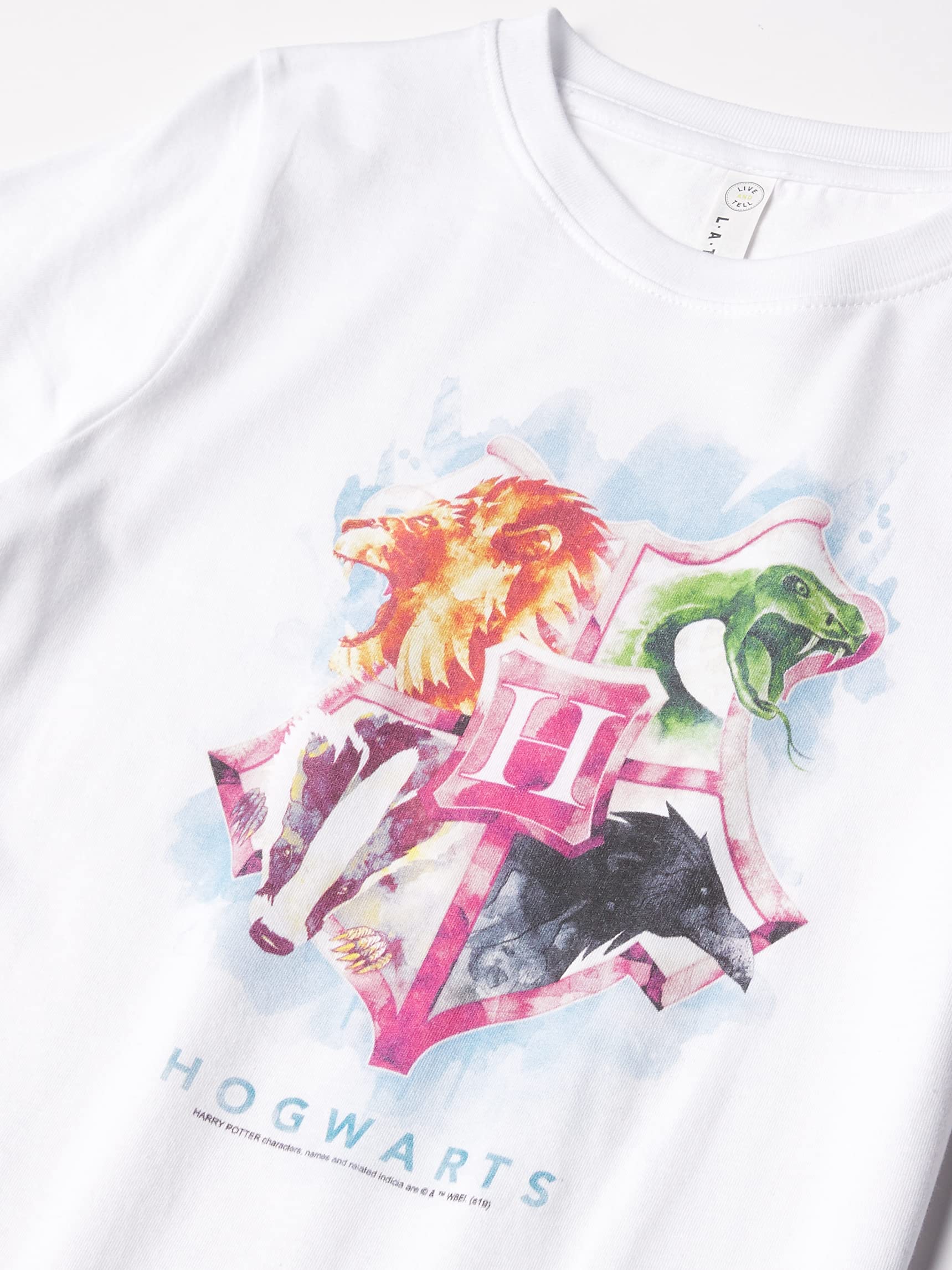 Harry Potter Hogwarts Mystery Girls Solid Color Crew Neck T-Shirt - Casual Wear, School Outfit, and Harry Potter Fan Merchandise
