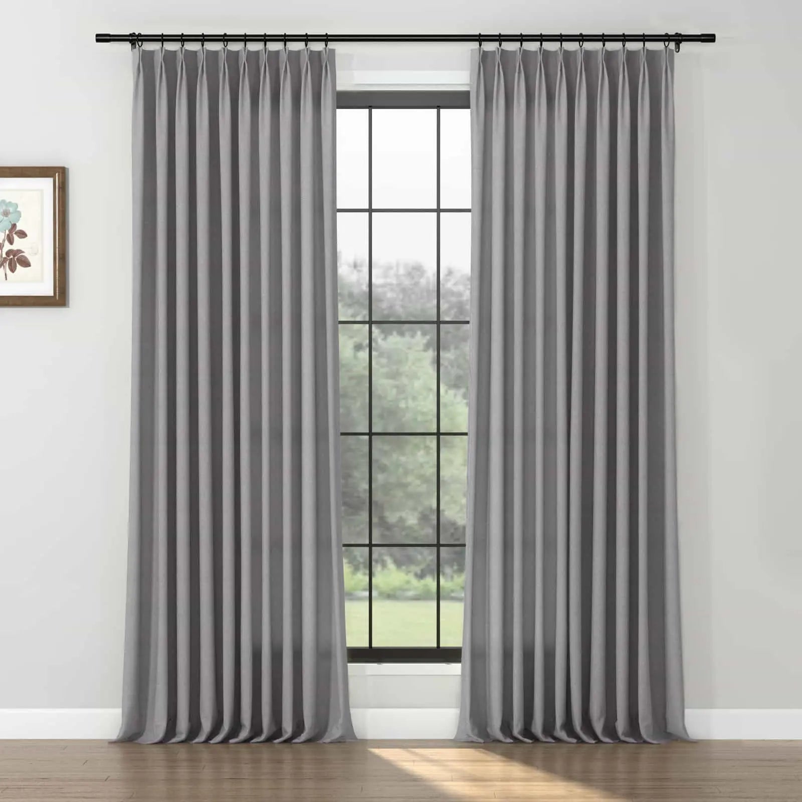 Premium Karin 100% Pure Wool Pleated Curtains - Thermal Insulated, Noise Reducing for Living Room, Bedroom & Office