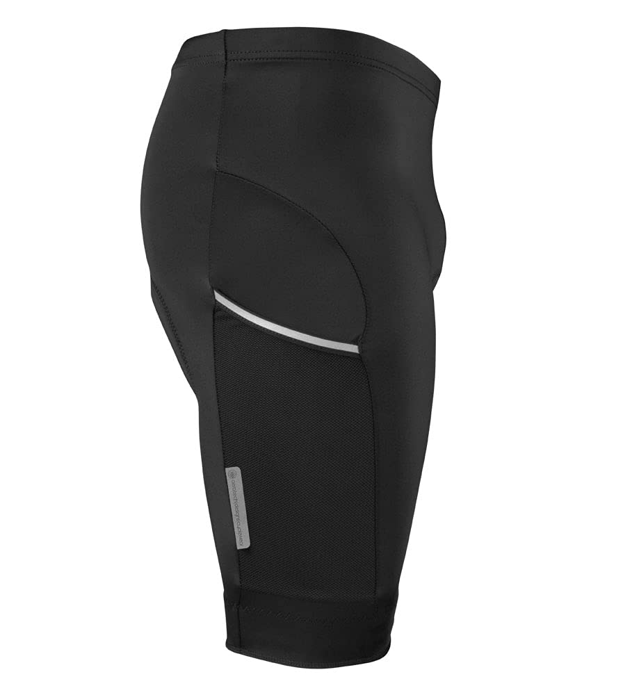 Premium Men's Cycling Shorts with All-Day Comfort & Reflective Side Mesh Pockets - USA Made - Ideal for Road Biking, Mountain Biking & Indoor Cycling Workouts
