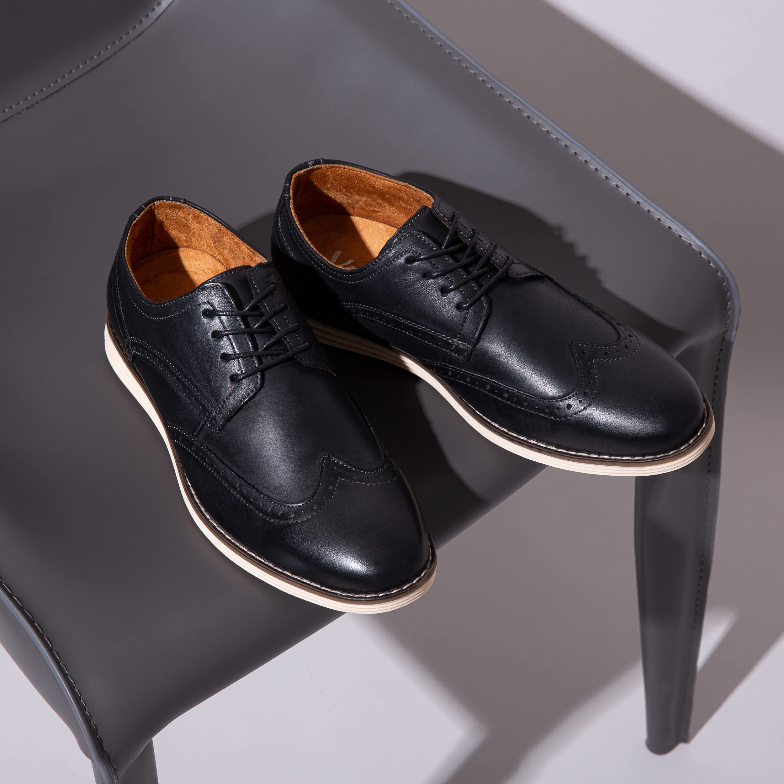 Premium Vostey Men's Leather Oxford Dress Shoes - Business & Formal Work Shoes for Office, Wedding & Special Occasions