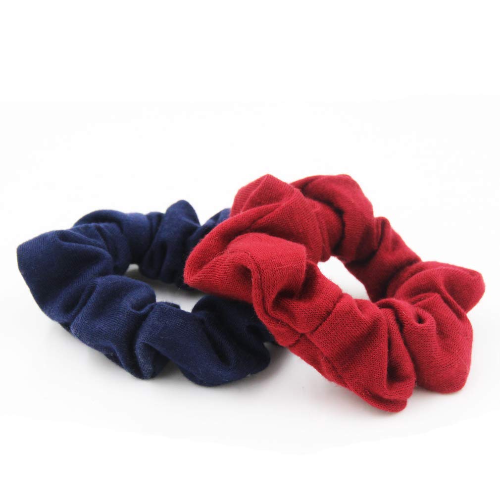 SETTER Cotton Hair Scrunchies - Soft Jersey Fabric Ponytail Holders for Women | Elastic Hair Ties in Solid Colors | Perfect for Workouts, Office & Everyday Use