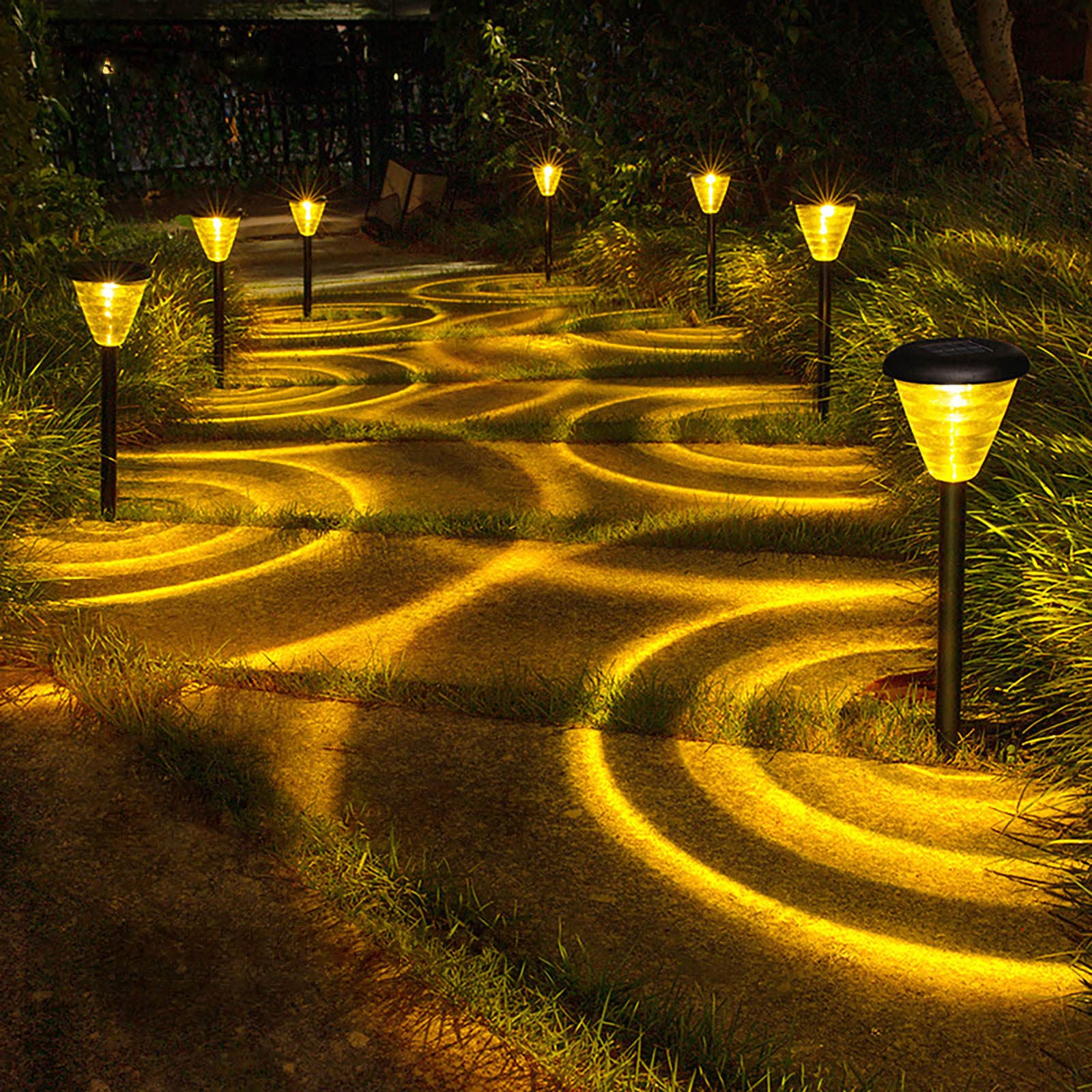 Haiwae Solar Pathway Lights - IP67 Waterproof Outdoor Solar Garden Lights with Bright LED for Landscapes, Walkways, Driveways - Perfect for Garden Decor, Yard Lighting & Nighttime Safety
