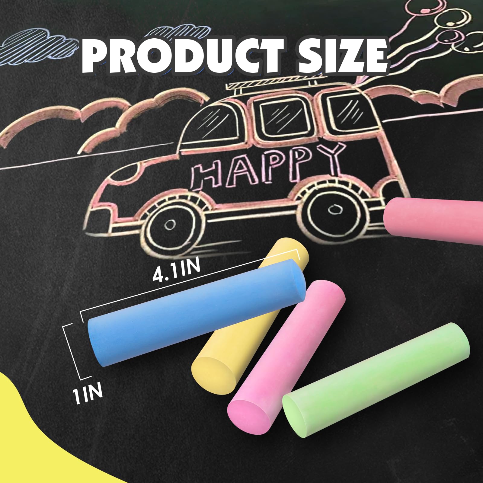 180PCS Washable Sidewalk Chalk Set - 20 Vibrant Colors, Non-Toxic Jumbo Chalks for Kids & Toddlers - Outdoor Pavement Drawing, Driveway Art, Birthday Party Activities & Summer Fun