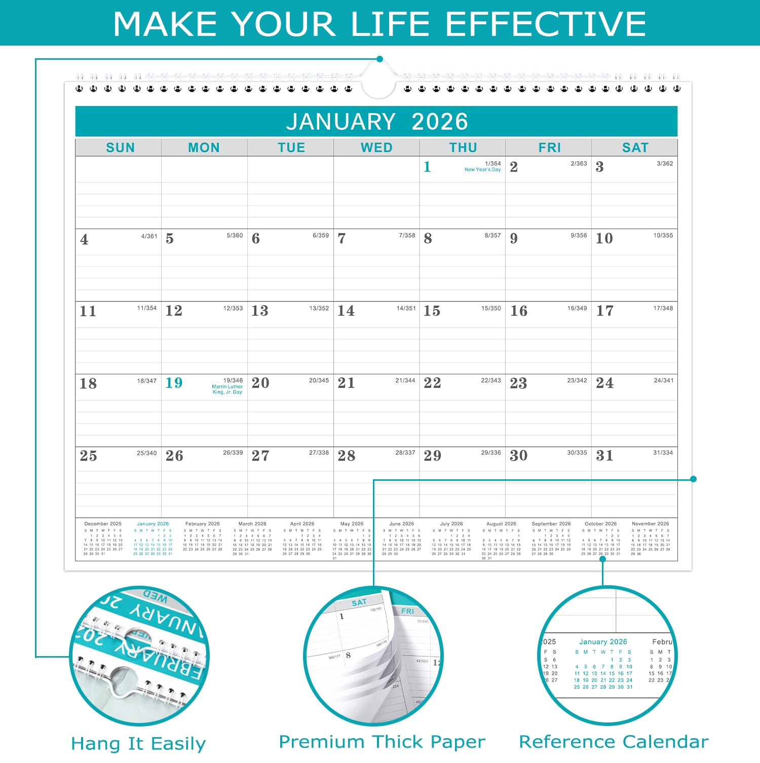 2025-2026 18-Month Wall Calendar | July 2025 to December 2026 | Large 11.5