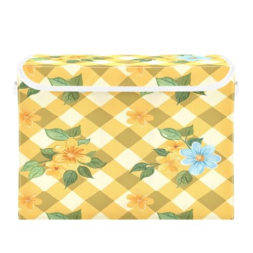 Yellow Checked and Flower