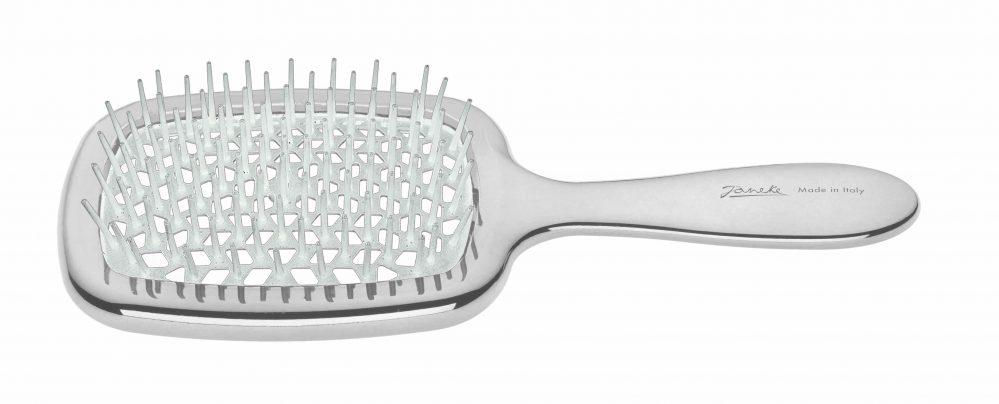 Janeke Chromium Superbrush Hairbrush for Blow Drying & Styling - Professional Salon Quality Round Brush for Smoothing & Volumizing Hair - Perfect for Home & Salon Use