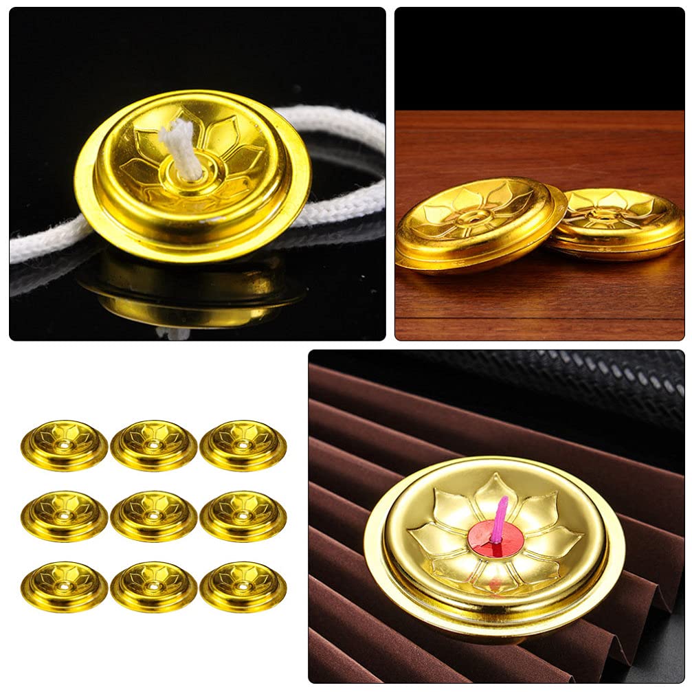 9PCS Oil Float Buddha Wick Holders - Floating Lotus Oil Lamp Supplies for Liquid Butter Lamps, Enshrine & Decorate Altars - Perfect for Meditation, Yoga, Prayer & Spiritual Ceremonies