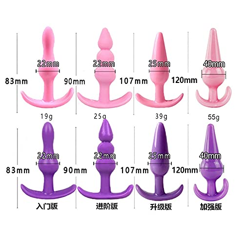 4Pcs Silicone Anal Butt Plug Set - Different Sizes for Beginners & Advanced Users - Soft & Comfortable Anal Training Kit for Men & Women - Perfect for Couples Play, Solo Exploration & BDSM Scenes