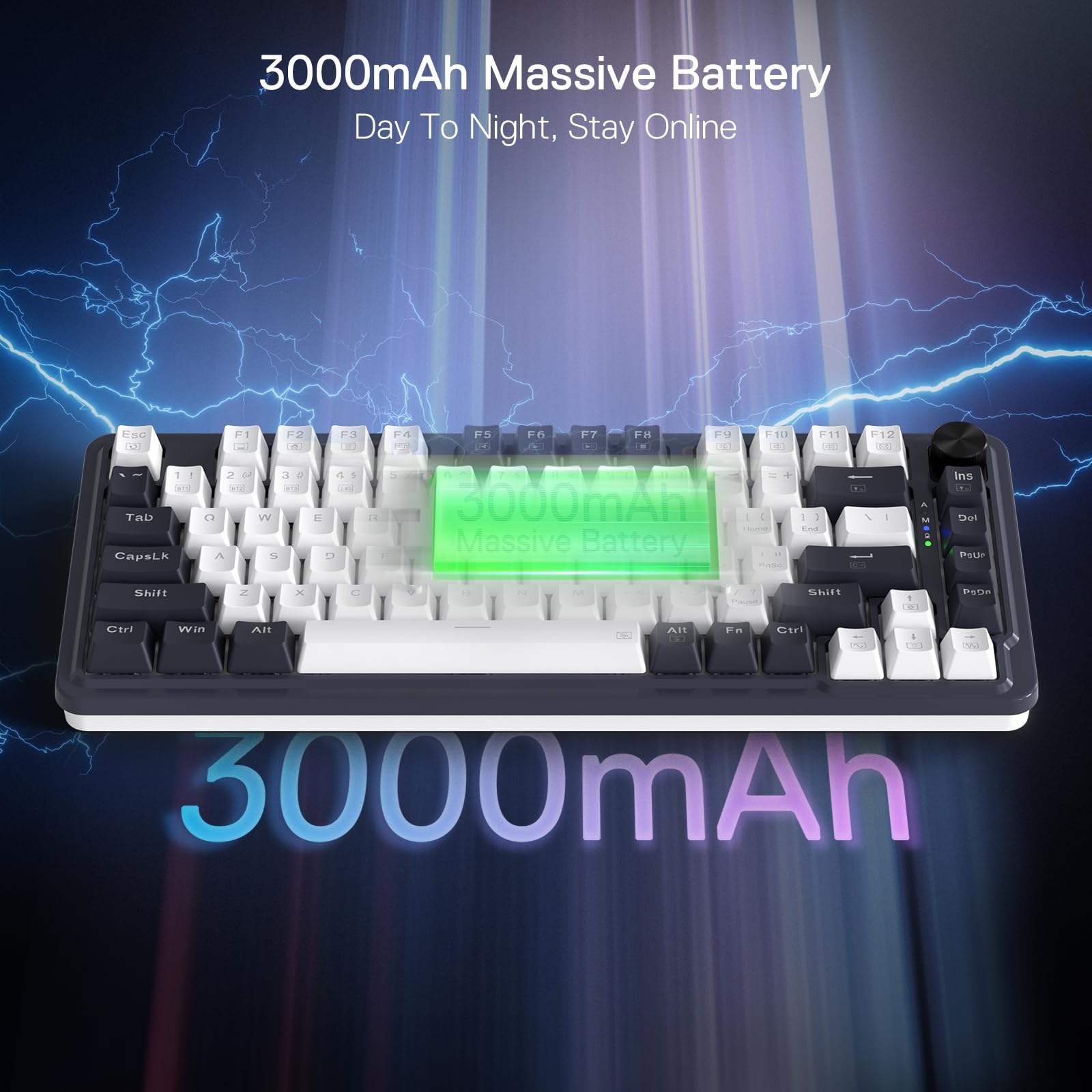 Redragon K673 PRO 75% Wireless RGB Gaming Keyboard | 3-Mode Hot-Swap Mechanical for PC Gaming