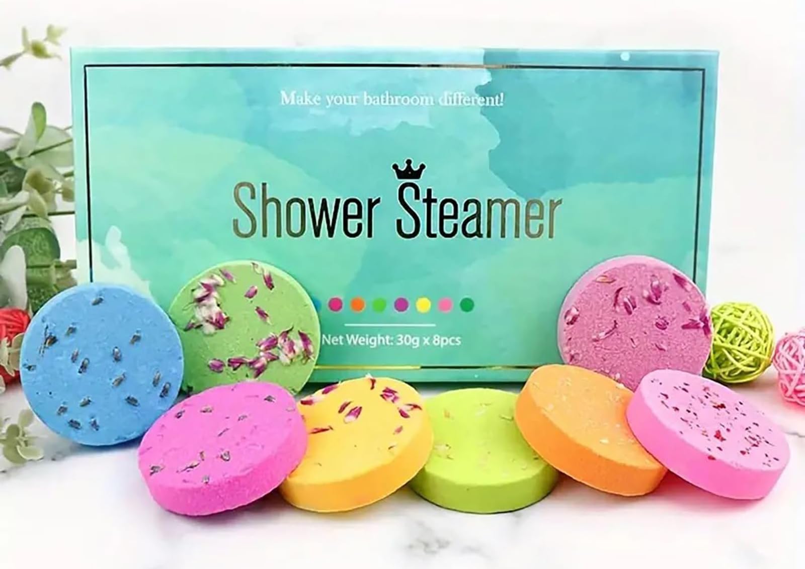 Aromatherapy Shower Steamers - 8 Pack Essential Oil Scented Bath Tablets for Relaxation | Self Care Gifts for Women, Perfect for Sister Birthday, Wife Christmas Present & Stocking Stuffers | Enhance Your Shower Experience with Soothing Scents