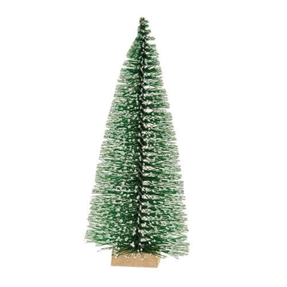 6 Pack Frosty Bottle Brush Trees - Christmas Miniature Decor for DIY Holiday Crafts, Tabletop Displays & Winter Village Scenes