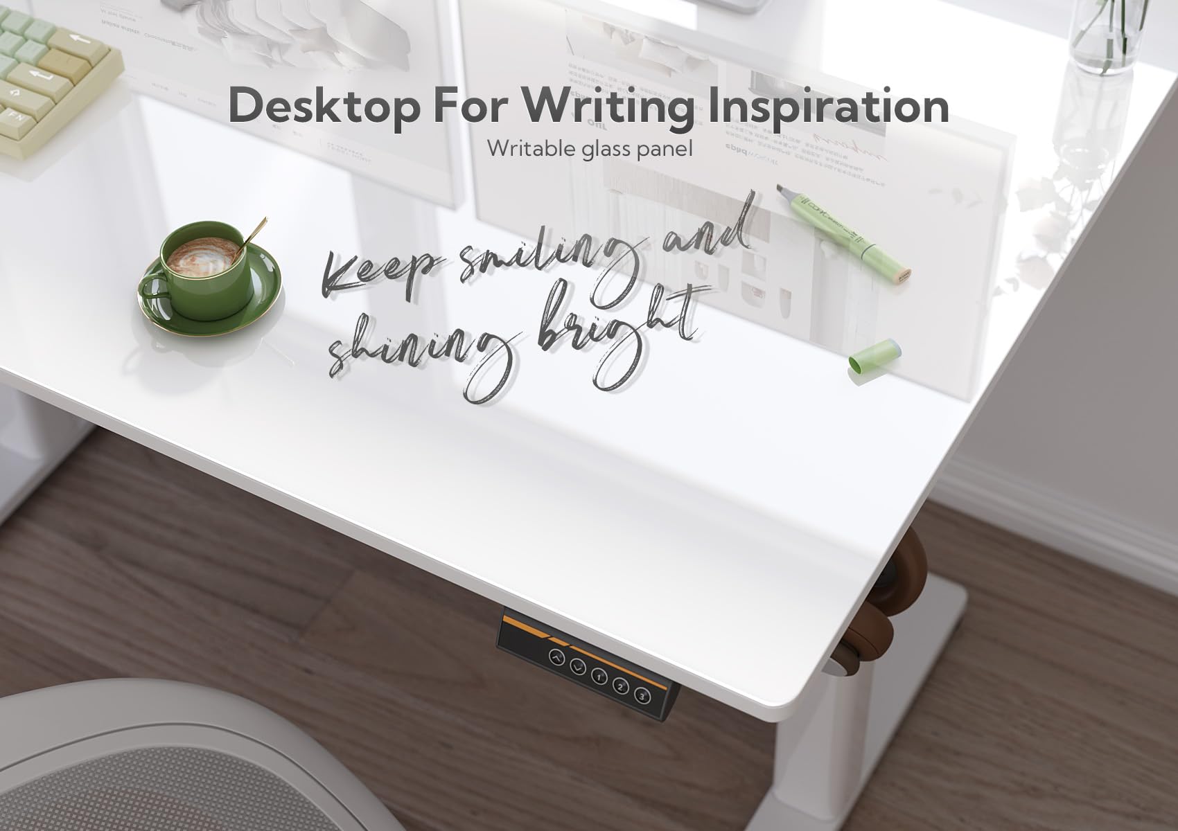Claiks 48 Inch Electric Height Adjustable Standing Desk - White Modern Home Office Computer Desk with Quick Installation | Perfect for Remote Work, Gaming & Study Spaces