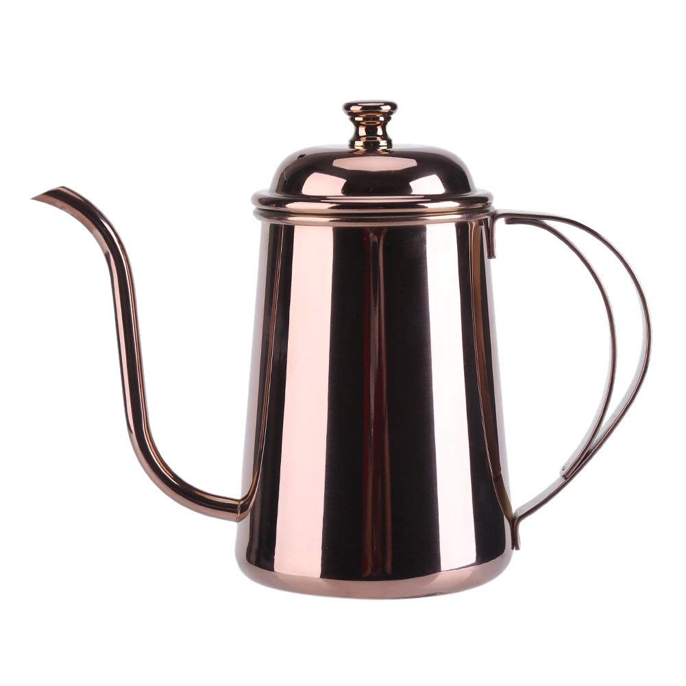 Premium 650ML Stainless Steel Gooseneck Kettle for Pour Over Coffee & Tea - Rose Gold Electric Water Boiler with Precision Spout, Perfect for Home Brewing, Chemex, V60 & French Press