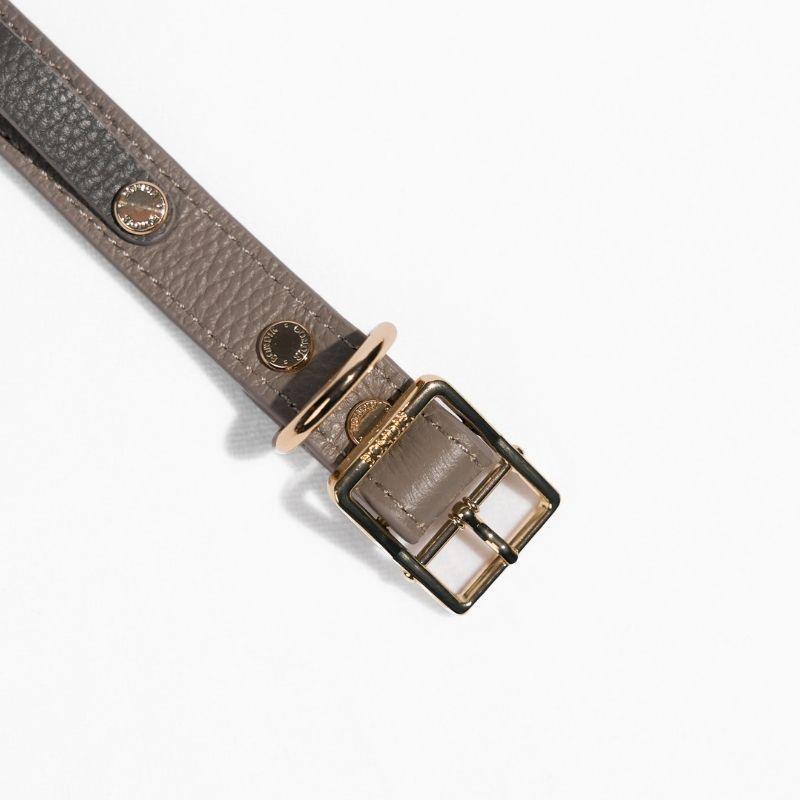 Slim Sand Leather Dog Collar - Adjustable & Durable Pet Collar for Small to Medium Dogs - Perfect for Daily Walks, Training & Outdoor Adventures