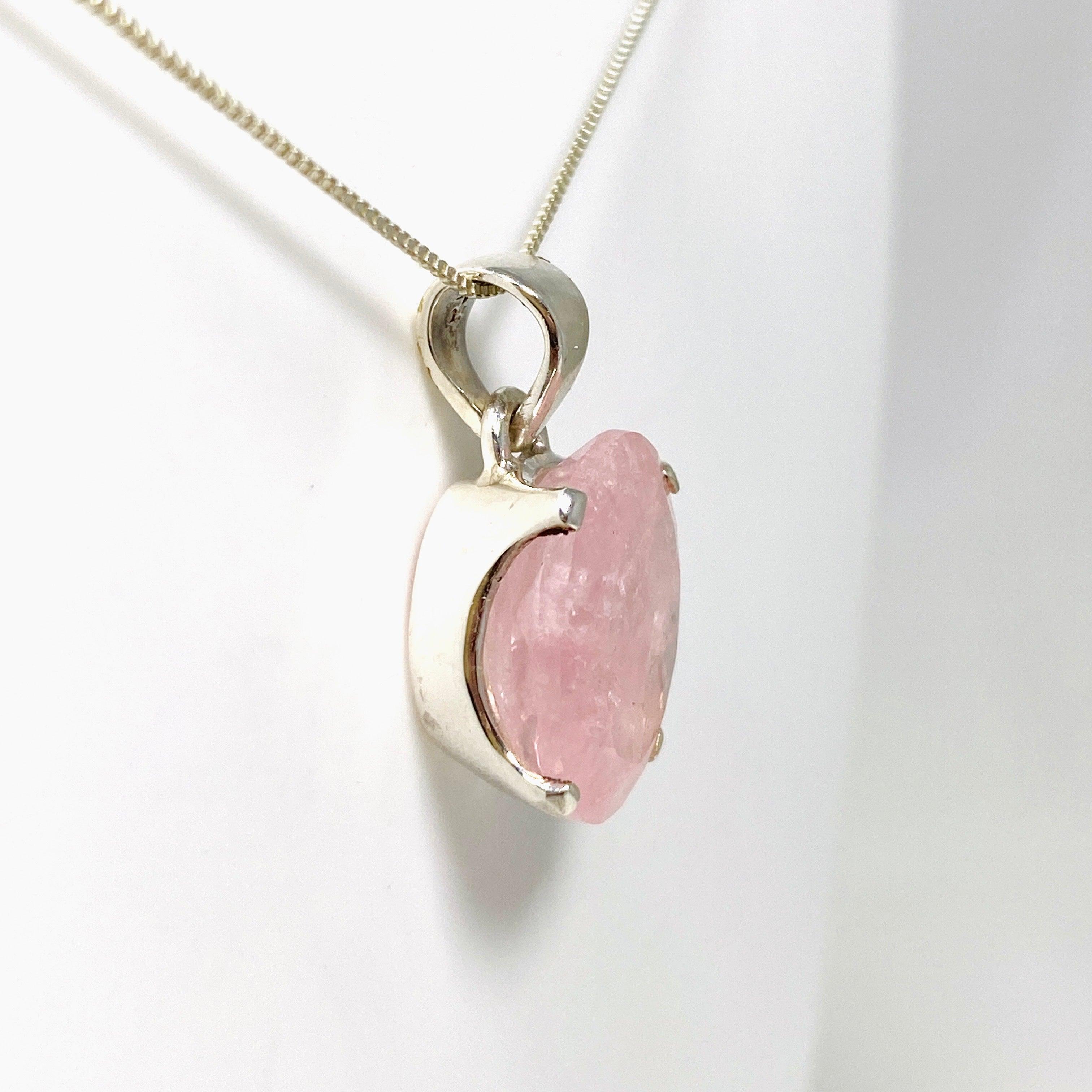 Morganite Faceted Oval Pendant Necklace PPGJ688 - Elegant Jewelry Gift for Women, Perfect for Weddings, Anniversaries & Special Occasions