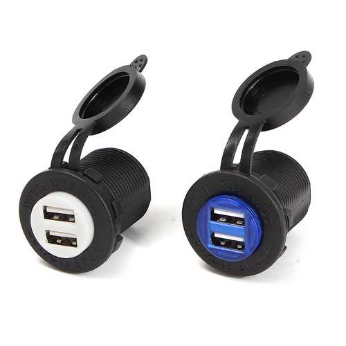 12V 24V Waterproof Dual USB Car Charger Adapter 5V 4.2A Fast Charging with LED Indicator - Compatible with iPhone Android Smartphones - Perfect for Road Trips Camping and Emergency Charging