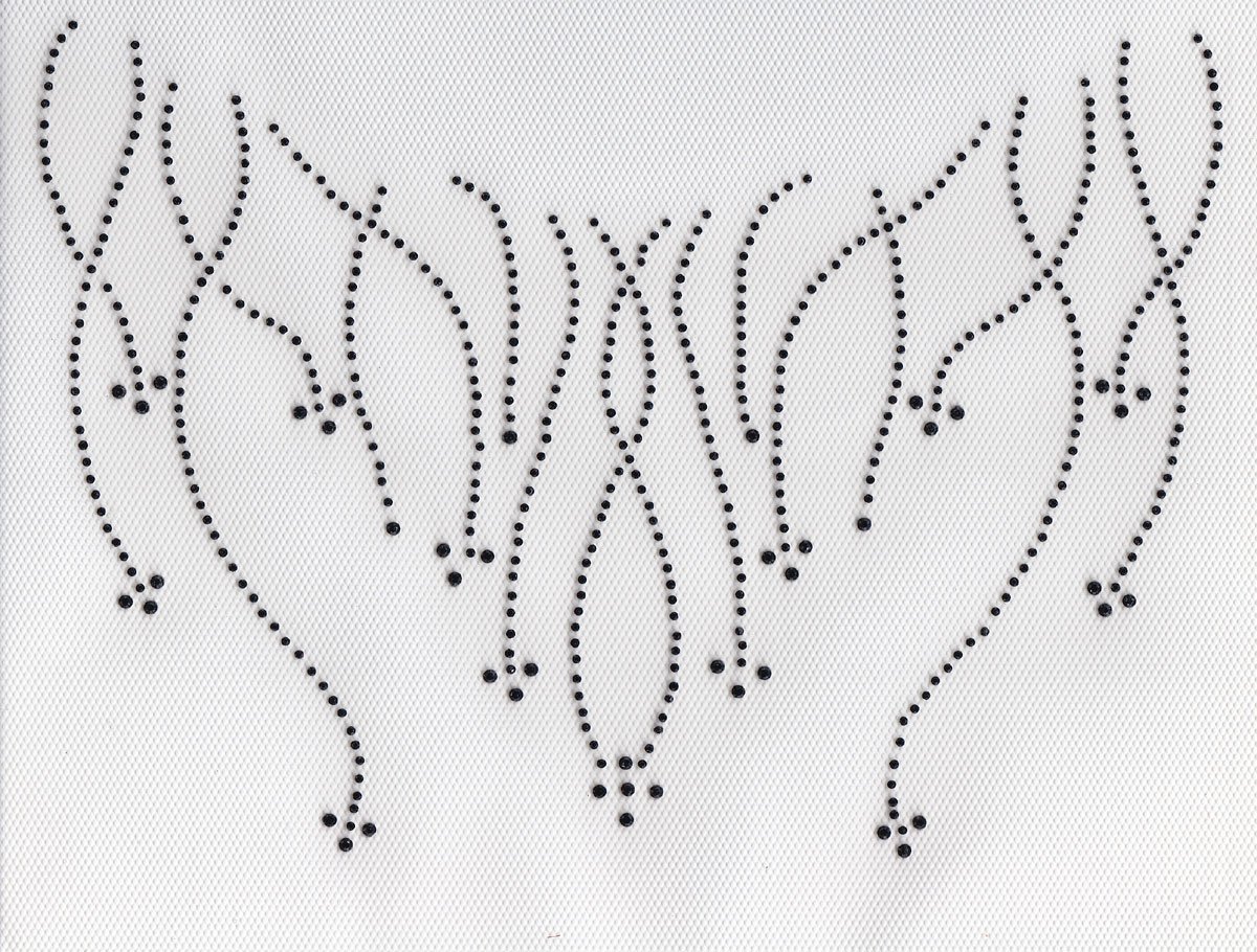 Fedol Large Neckline Iron On Hot Fix Rhinestone Transfer - Black | DIY Rhinestone Applique for Dresses, Tops & Costumes | Perfect for Evening Wear, Prom & Party Outfits