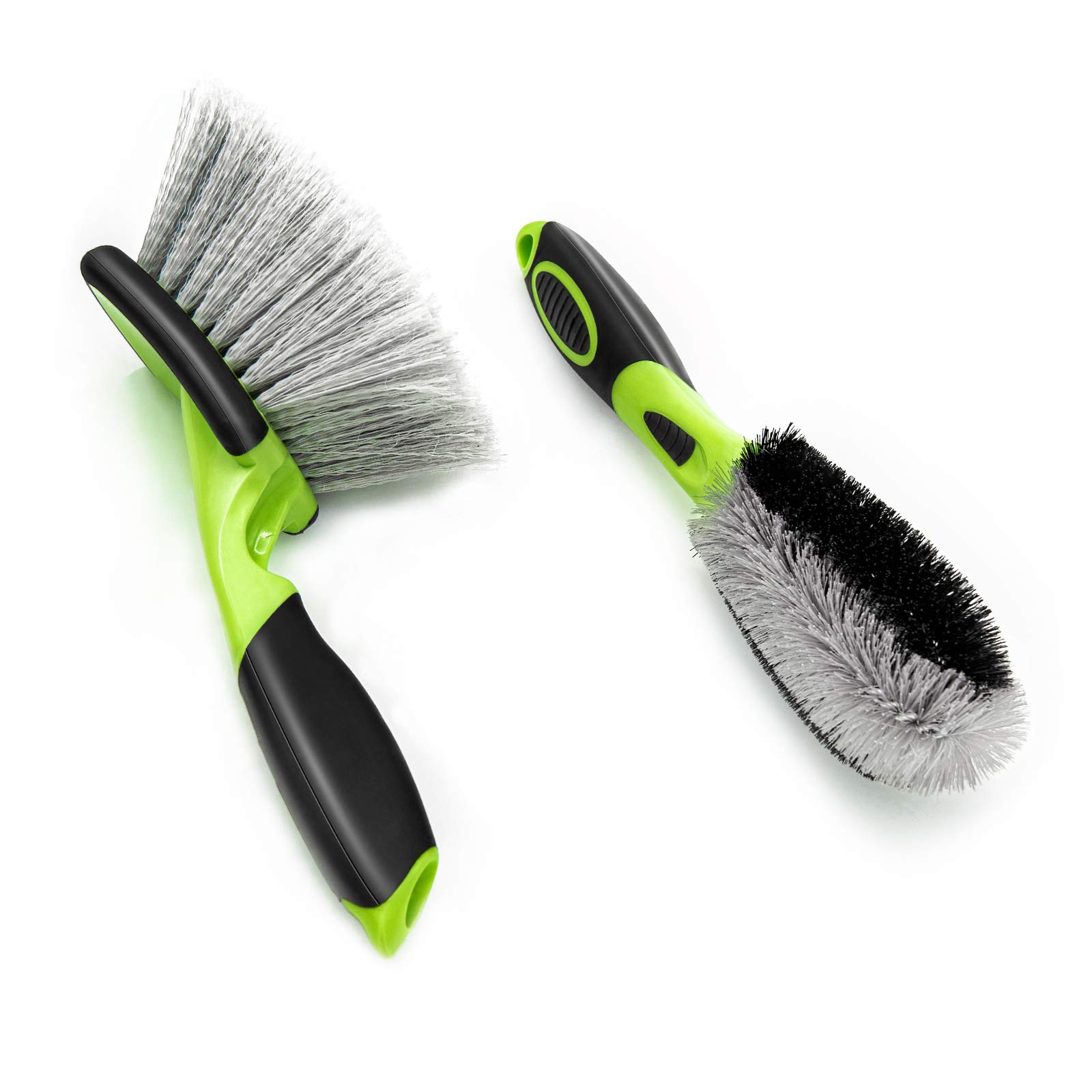 3W Car Wheel Brush Kit - 2PCS for Tire, Rim & Motorcycle Cleaning