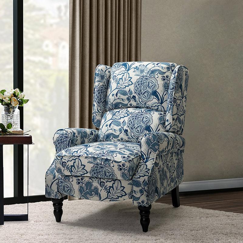 Erdeni Upholstered Manual Wingback Recliner Chair - Comfortable Living Room Armchair with Smooth Reclining Mechanism - Perfect for Home Theater, Reading Nook & Relaxation