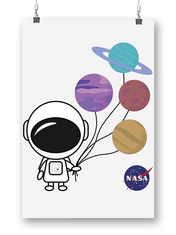 NASA Astronaut Balloons Poster - Matte Finish 24x36 Inch Space-Themed Wall Art for Kids Room, Classroom & Space Enthusiasts