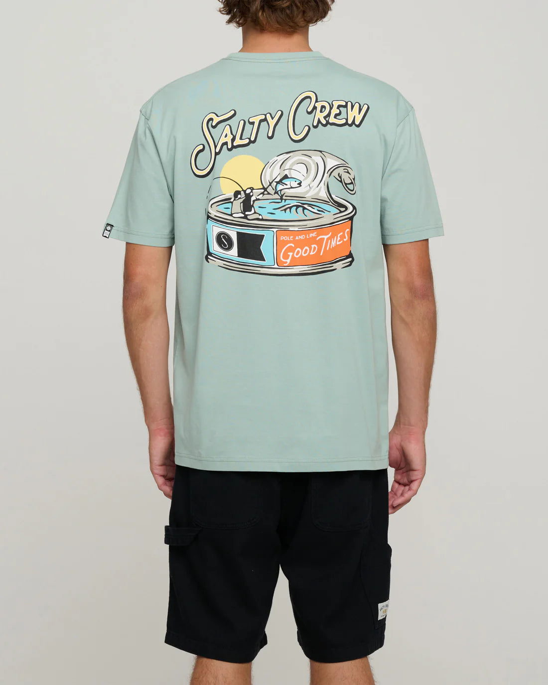 Premium Salty Crew Tuna Can Graphic T-Shirt - Comfortable Cotton Crew Neck Tee for Fishing, Boating & Outdoor Adventures
