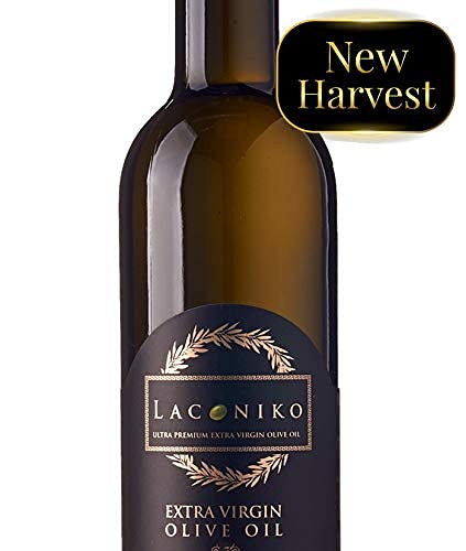 Laconiko Ultra Premium 100% Extra Virgin Olive Oil - Cold Pressed, Koroneiki Variety from Greece | 2023 NYIOOC Gold Medal Winner | 6-Pack (76.1oz Total) | Perfect for Salads, Cooking & Gourmet Gifts