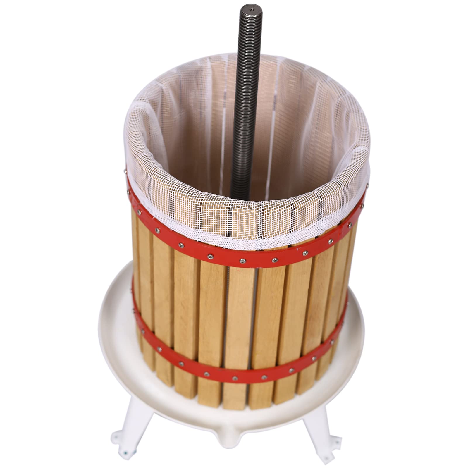 LIZAKI 3.17 Gallon (12L) Oak Wood Fruit Press for Apple Cider, Wine Making, Juice Extraction - Heavy Duty Wine Press with Filter Bag - Perfect for Home Brewing, Farm Fresh Juices & DIY Winemaking