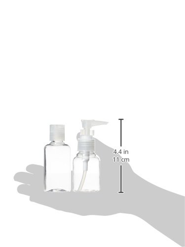 Basicare Travel Bottles Set - 4 Pack Leak Proof White Squeeze Bottles for Toiletries & Liquids | Perfect for Air Travel, Gym, Camping & Home Use