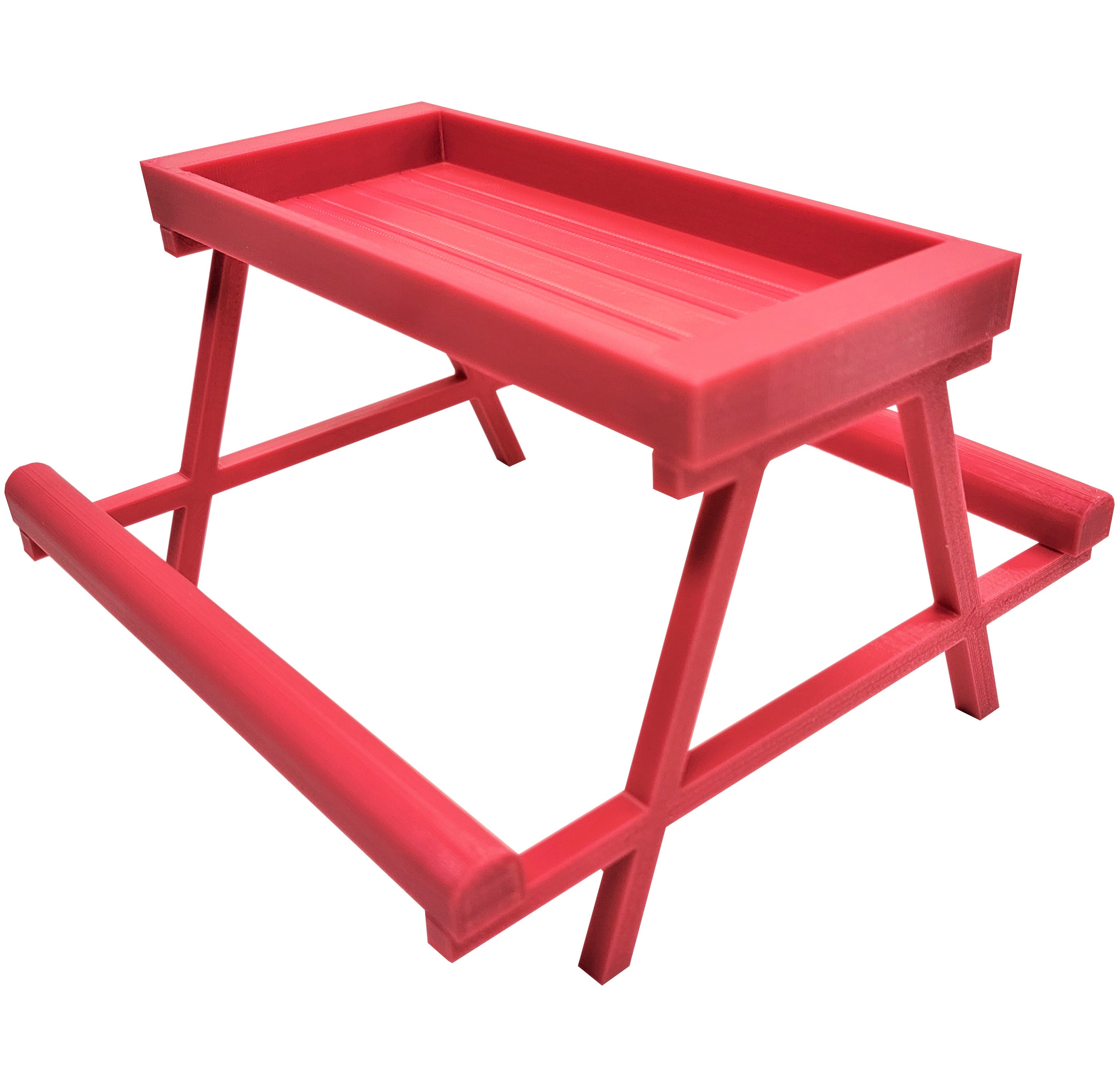 7 Inch Long Pink Chick Picnic Table - Fun Chicknic Treat Feeder Bench for Pet Birds - Perfect for Bird Cages, Aviaries & Backyard Playtime