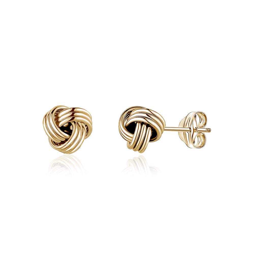 14k Gold Love Knot Stud Earrings for Women & Girls - Elegant 5mm Yellow Gold Jewelry - Perfect for Valentine's Day, Anniversary Gifts & Everyday Wear