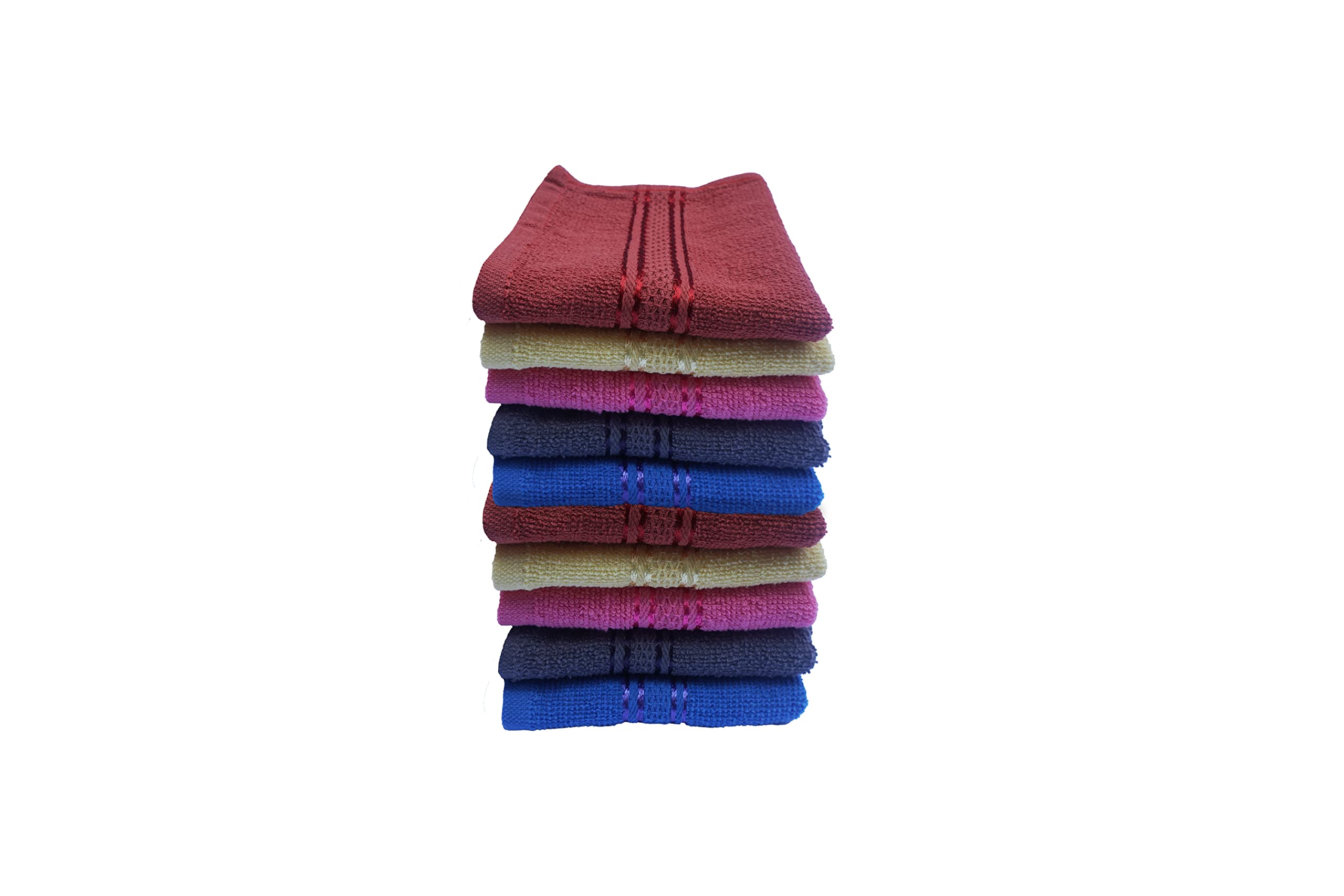 Premium 500 GSM Space Fly Loom Face Towels - Soft & Travel-Friendly for Men & Babies, 10-Pack (10x10 Inch) - Ideal for Travel, Gym, Newborn Care & Daily Skincare Routine