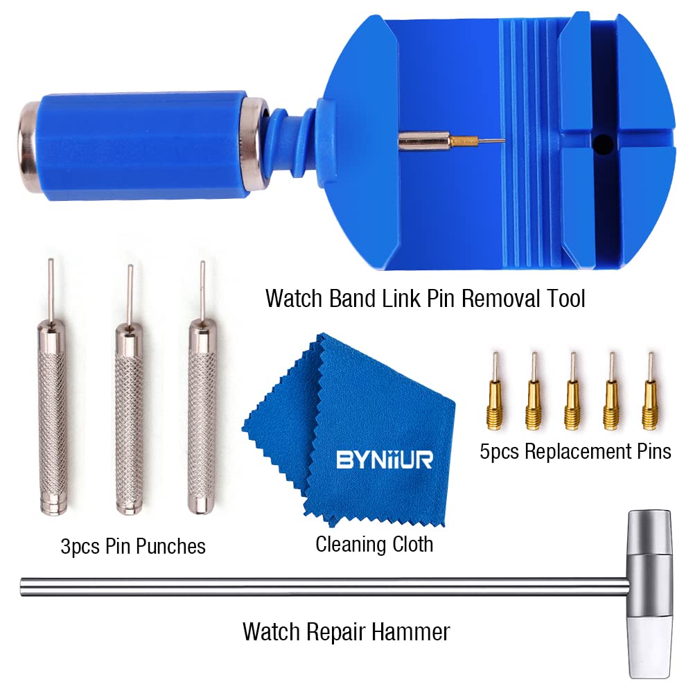 BYNIIUR Watch Link Removal Tool Kit - Adjust & Repair Bracelets for DIY Watch Sizing