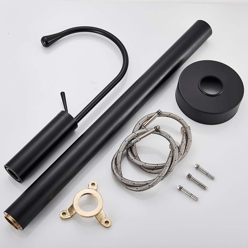 Black Brass Floor Mounted Tub Filler Faucet with Swivel Spout - Durable Bathroom Shower Fitting for Modern Bathtubs | Perfect for Spa, Luxury Bathroom & Home Renovation