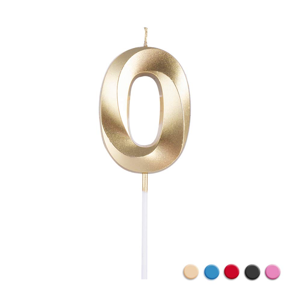 3D Multicolor Extended Big Number Birthday Candles - Gold Cake Topper Decoration for Anniversaries, Graduations & Special Celebrations | Perfect for Birthday Cakes, Cupcakes & Dessert Displays
