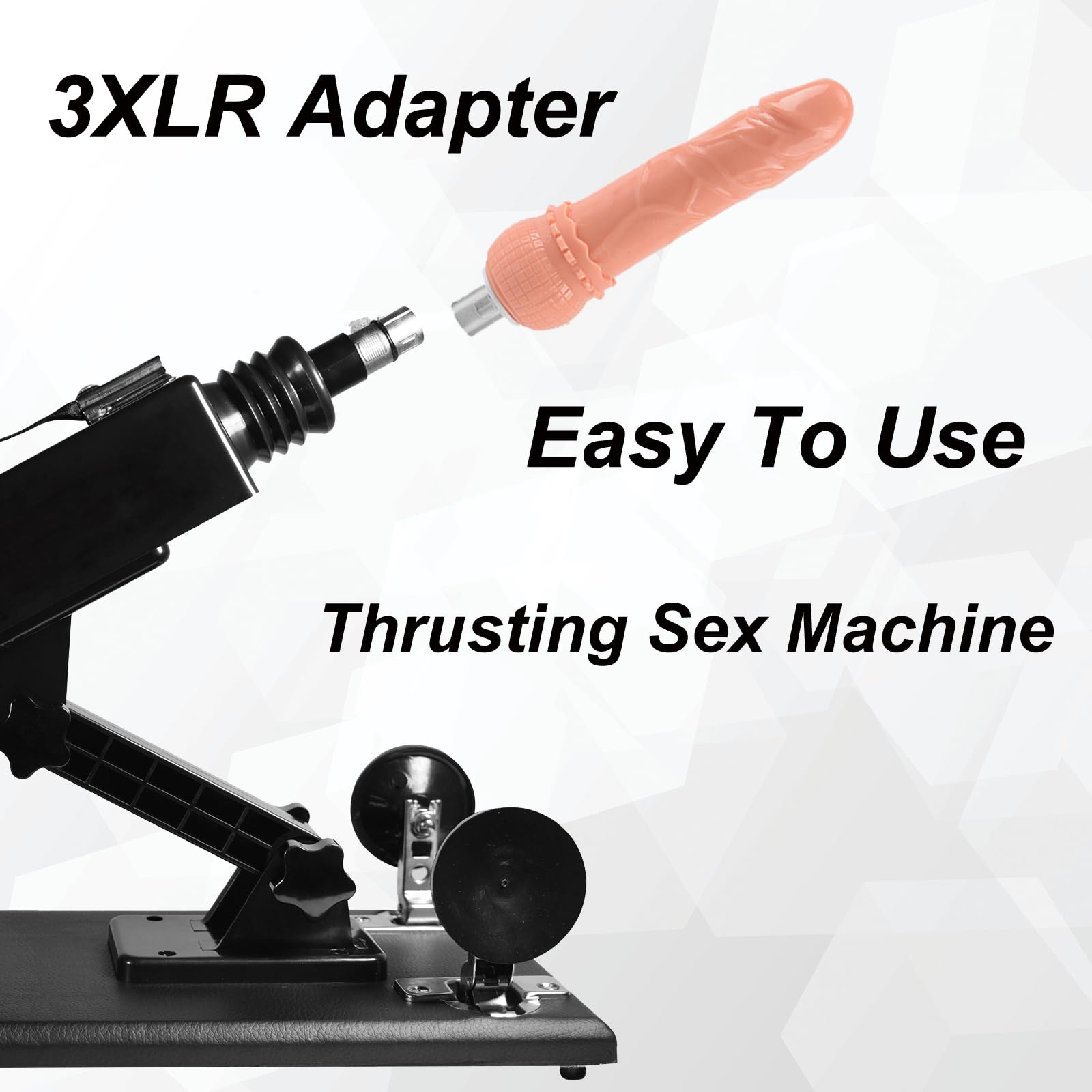 Premium Automatic Sex Machine with 3 XLR Connectors - Adjustable Thrusting Dildo for Adults - 8 Interchangeable Attachments for Couples & Solo Play - Powerful Adult Toy for Bedroom & BDSM Scenes