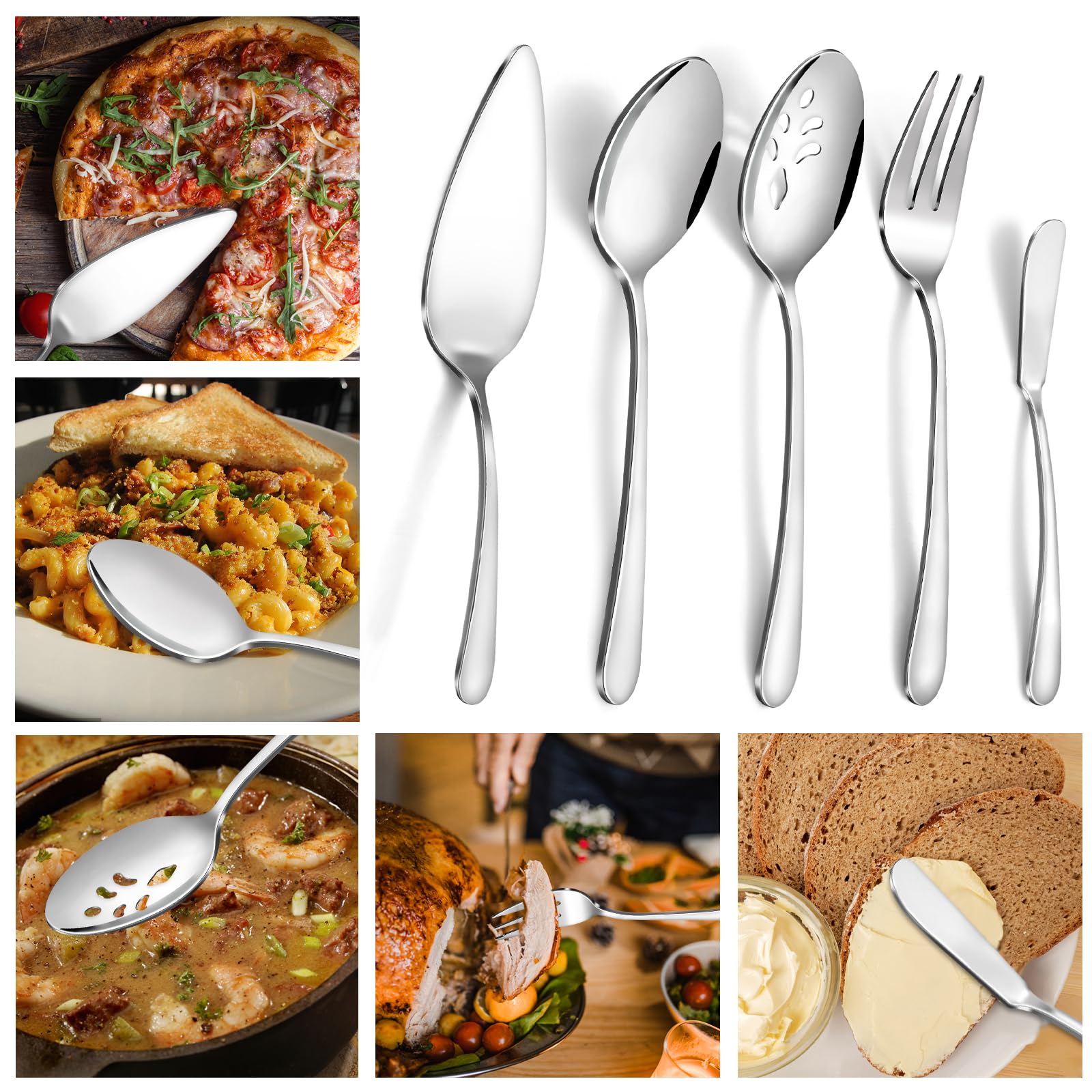 65-Piece Stainless Steel Silverware Set for 12 - Premium Polished Flatware Set with Forks, Spoons & Knives - Food-Grade Cutlery Set for Home Kitchen & Dining - Dishwasher Safe - Perfect for Everyday Meals, Dinner Parties & Restaurant Use