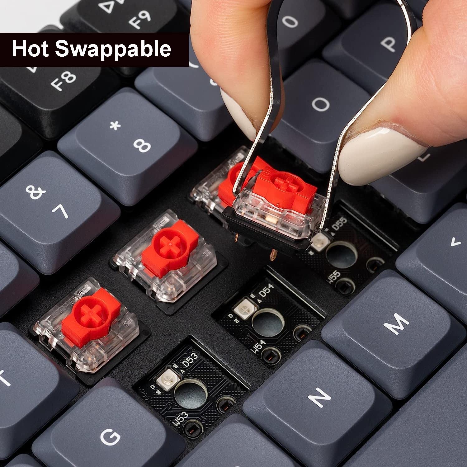 Keychron K5 Pro Wireless Mechanical Keyboard - Hot-Swappable 108-Key Full Size with QMK/VIA Programmable, Ultra-Slim RGB Low Profile Red Switch, Bluetooth/USB-C for Mac Windows Linux - Perfect for Gaming, Coding & Office Work