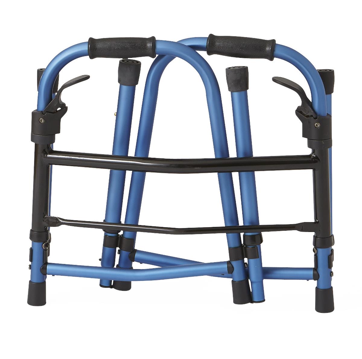 Foldable Walking Cane with Paddle Handle - Lightweight Mobility Aid for Seniors & Adults (Blue, Single) - Ideal for Indoor/Outdoor Use, Travel & Daily Support