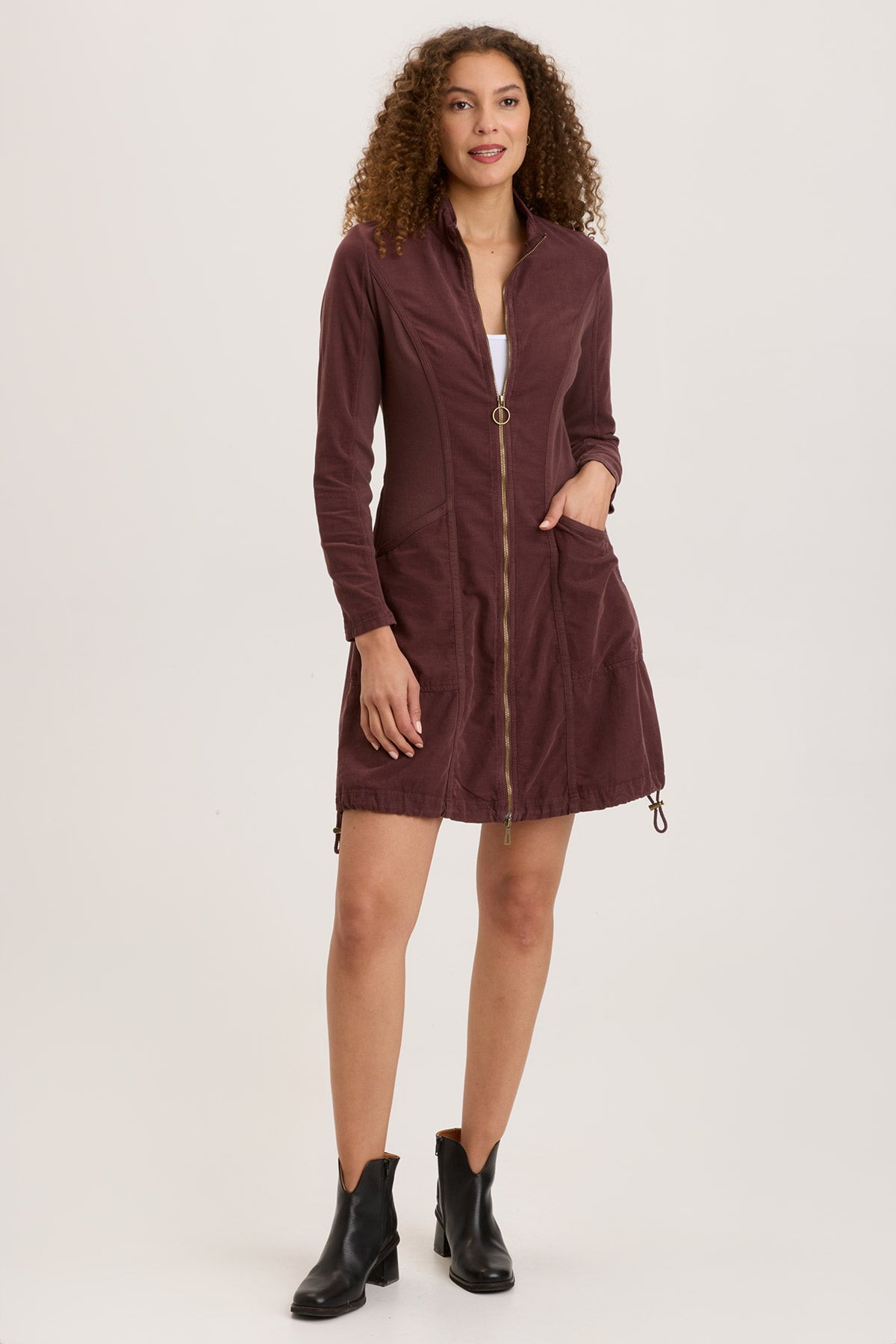 Uzma Women's Jacket Dress - Stylish Long Sleeve Button Down Coat Dress for Office, Party & Casual Wear | Fall Winter Fashion Outerwear