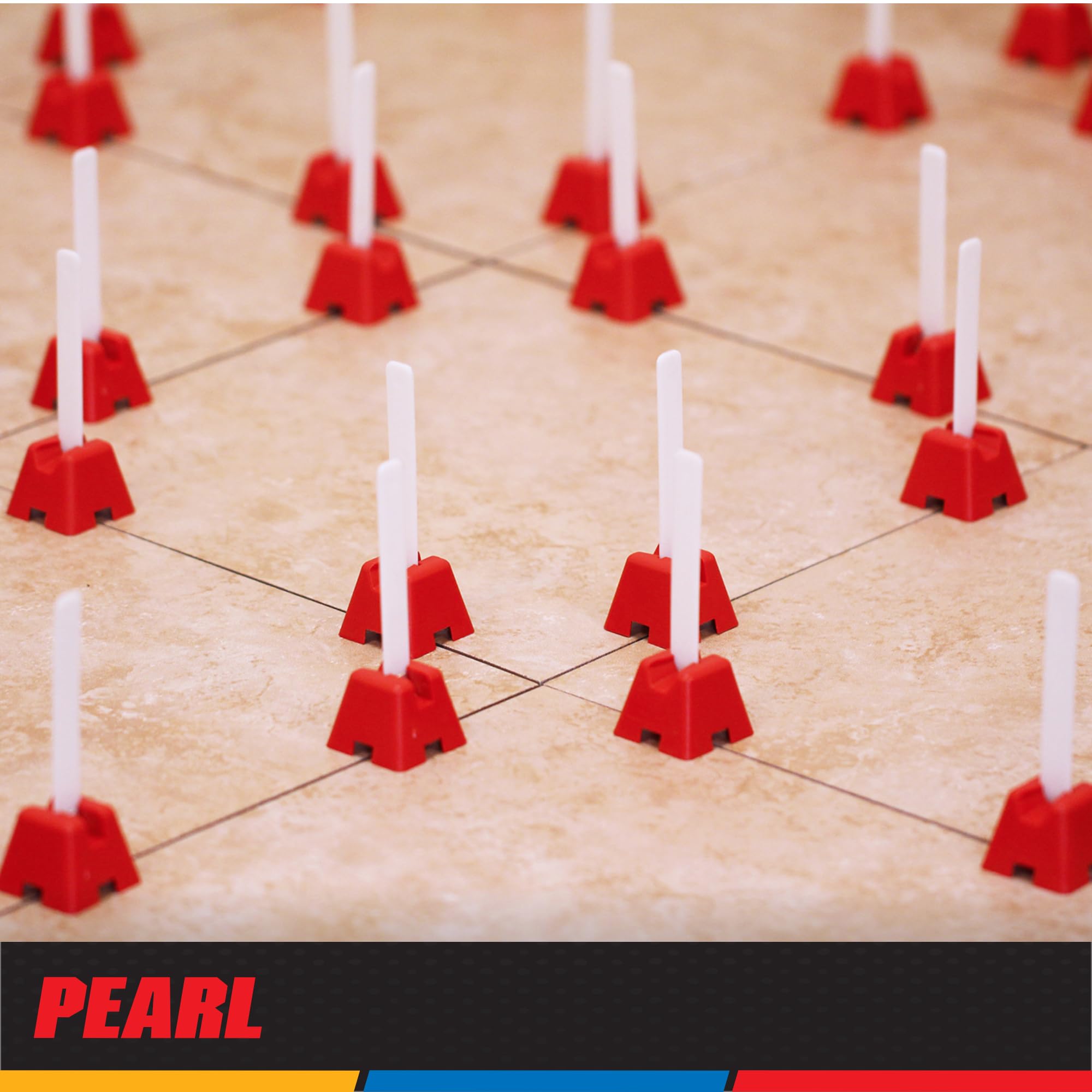 Pearl TLSCAP200 200-Pack Reusable Tuscan Leveling System Caps for Tile Installation - Perfect for DIY Home Renovation and Professional Tile Projects