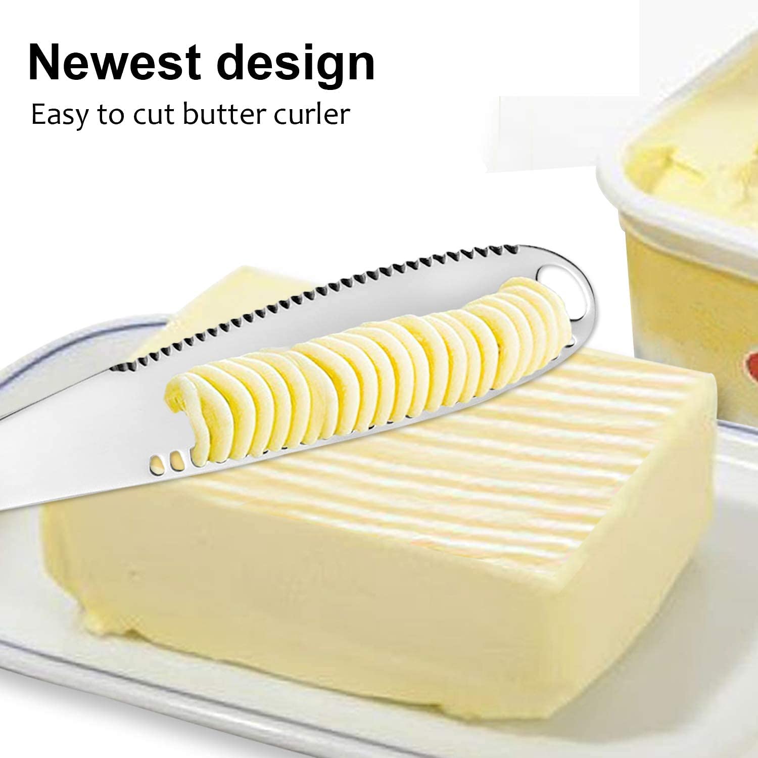 Premium Stainless Steel 3-in-1 Butter Knife - Serrated Edge Butter Spreader with Cheese Grater & Slicer for Kitchen, Dining & Entertaining (Random Color, Pack of 1) - Perfect for Breakfast, Brunch, Cheese Boards & Food Prep